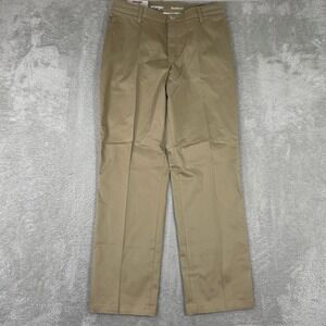 Wrangler Riata Chino Pants Mens 32x32 Khaki Relaxed Fit Flat Front Stretch New
